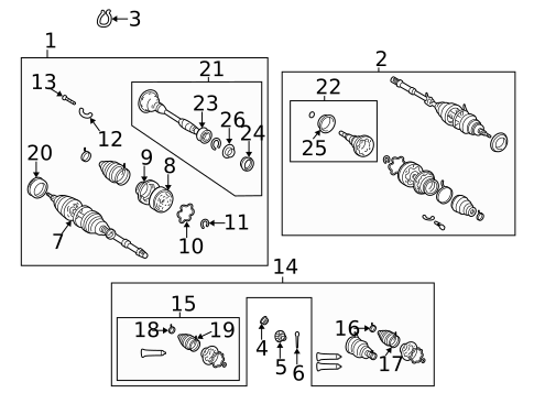 Drive Axles for 2001 Lexus RX300 #0