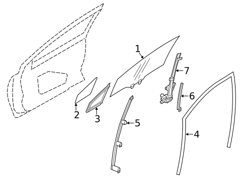Glass - Front Door for 2021 Subaru Forester #0