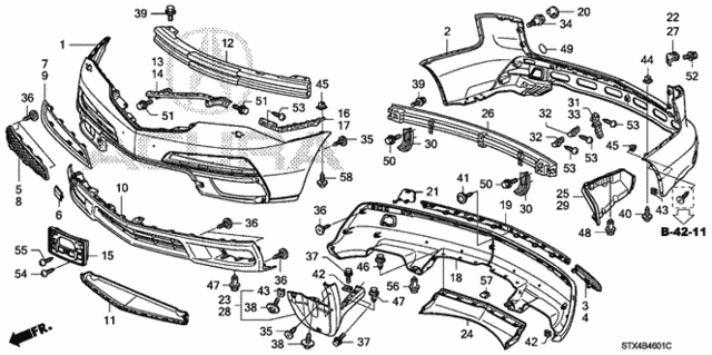 Bumpers (2) for 2011 Acura MDX #0