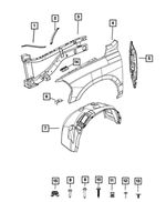 68265793AA - Body Sheet Metal Except Doors: Brake Tube Clip for Chrysler: 200 | Dodge: Dart | Jeep: Cherokee, Wagoneer S | Ram: 1500 Classic, 2500, 3500 Image