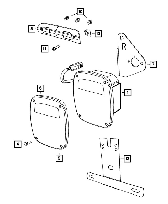 5020575AB - : Tail Lamp Bracket, Left for Mopar Image