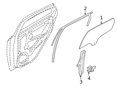 Glass - Rear Door for 2017 Ford Focus #0