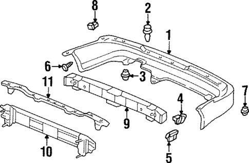 Bumper & Components - Rear for 1997 Acura TL #0