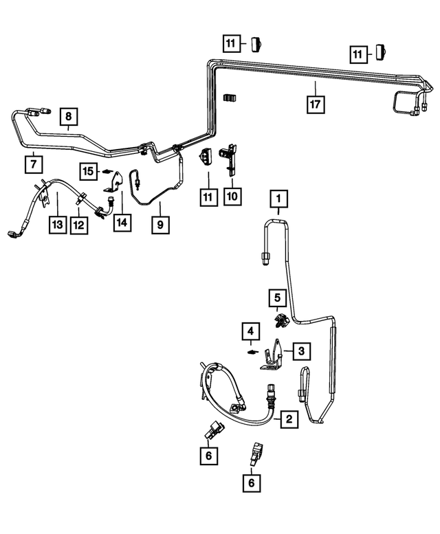 5290842AG - Brakes: Brake Hose, Right for Chrysler: 300 | Dodge: Challenger, Charger Image