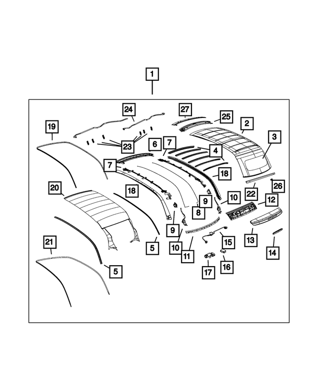 « 68166376AA –  : Toit Complètement Ouvert Cordon De Garnissage pour Mopar Image »