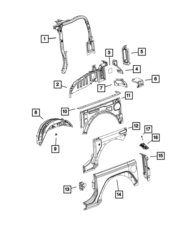 68728708AA - Body Sheet Metal Except Doors: Sport Bar Side Bar, Right for Mopar Image image