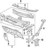 61100SG0A81ZZ - Body: Cowl Top Panel for Acura: Legend Image