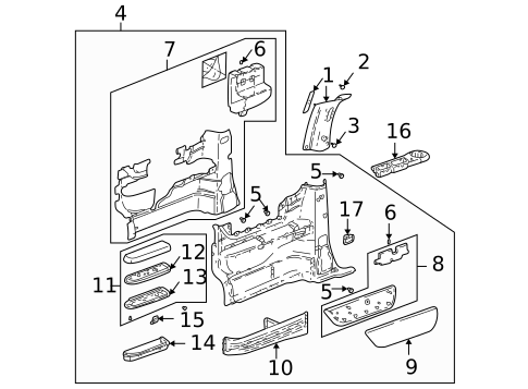 Interior Trim - Side Panel for 1999 Pontiac Montana #4