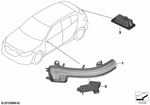 51169879127 - Lighting: Auxiliary Turn Signal, Mirror, Left for BMW Image