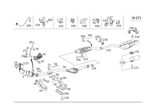 Exhaust System on 4-Cylinder Gasoline Vehicles for 2013 Mercedes-Benz C250 #0