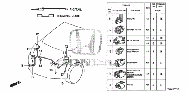 Electrical Connectors (FR.) for 2012 Honda Fit #0