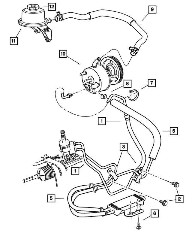 4743968AB - Steering: Power Steering Return Hose for Mopar Image