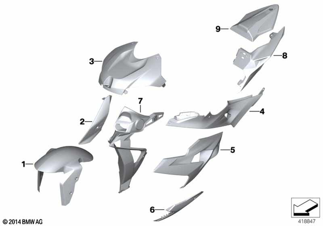 46638549721 - Body Equipment: Fuel Tank Cover, Left - Monolith for BMW-Motorrad Image