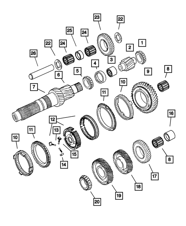 5010076AA - Manual Transmission 6 Speed: Countershaft Cone Assembly for Mopar Image