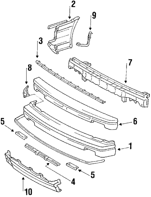 Bumper & Components - Front for 1986 Chevrolet Nova #0