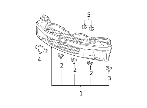 Grille & Components for 2005 Chevrolet Colorado #1