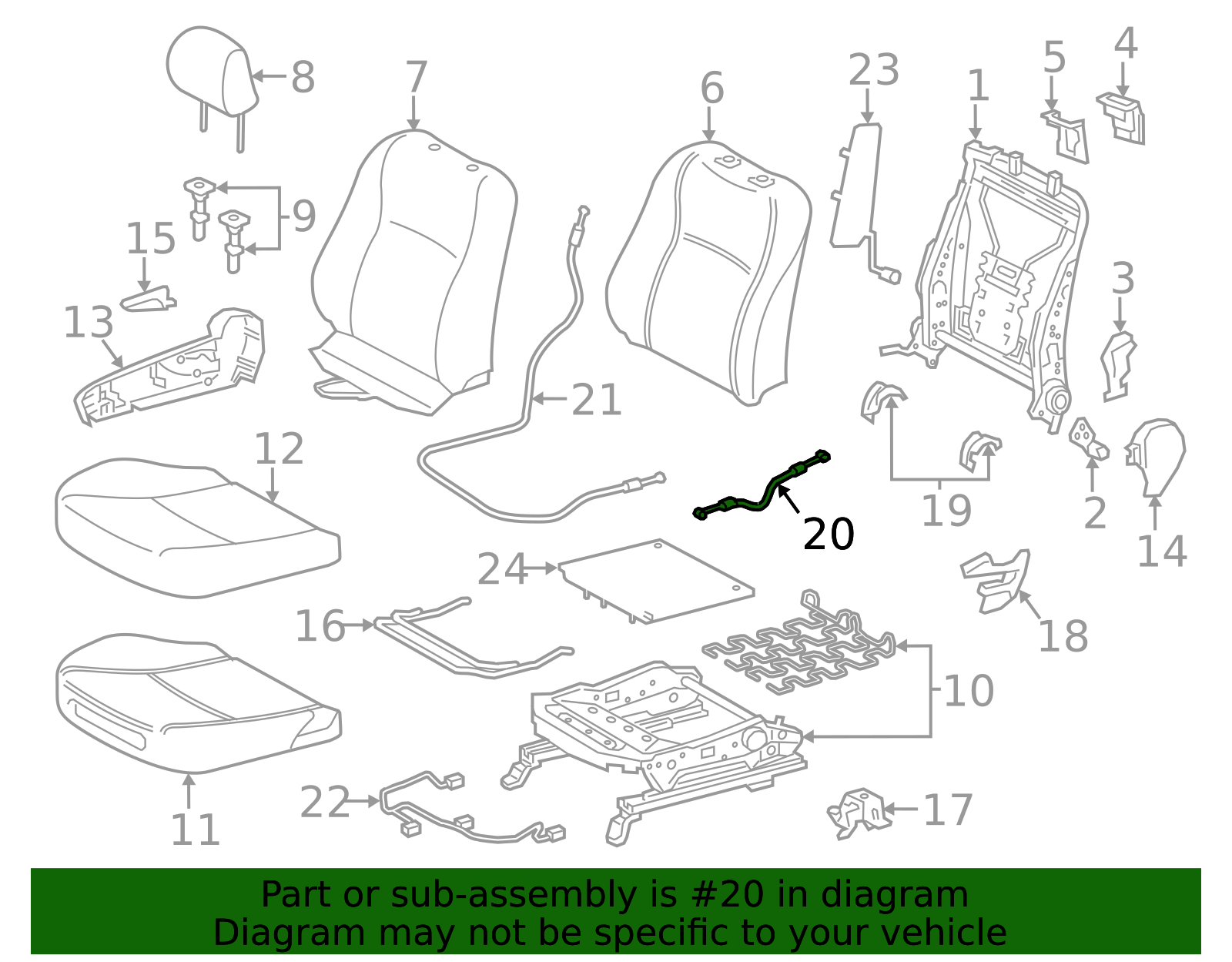 78890-21010 - Seat Flex Cable 2012-2017 Toyota Yaris | Longo Toyota Parts