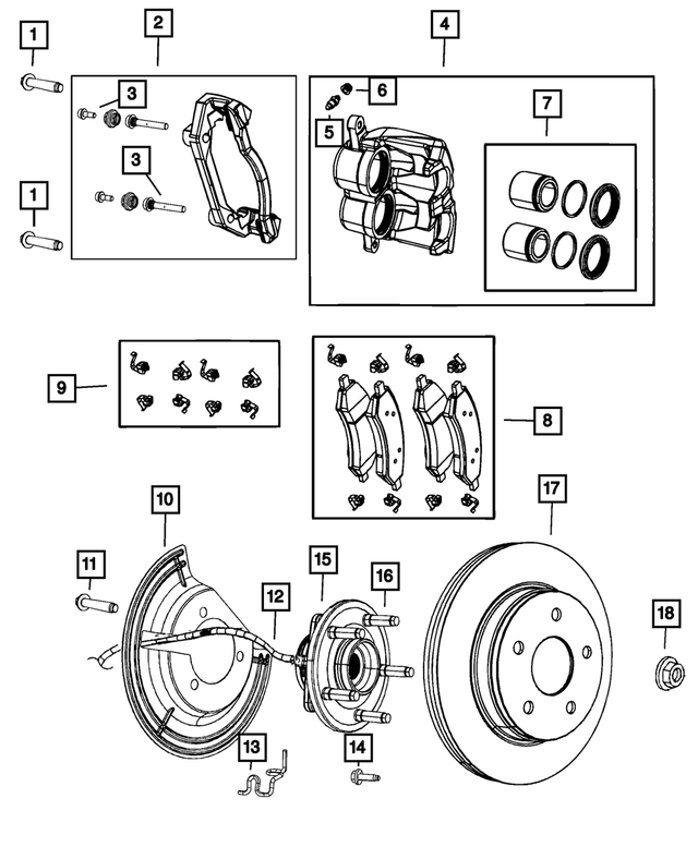 68461586AB - Brakes: Disc Brake Pad Spring Kit, Left for Mopar Image