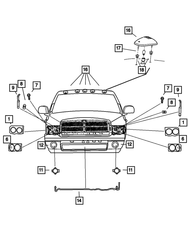 55077120AF - : Headlamp Park And Turn Lamp, Right for Mopar Image