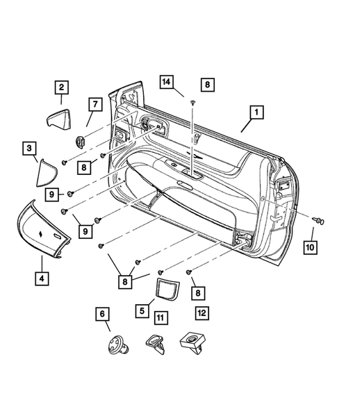 Door Trim Panels, Front and Rear for 2002 Dodge Stratus #2