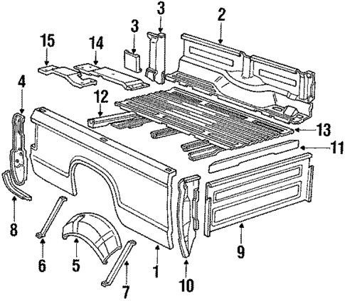 Floor - Pick UP Box for 1992 Ford Ranger #0