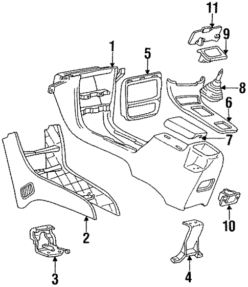 Floor Console for 1991 Chevrolet Cavalier #0