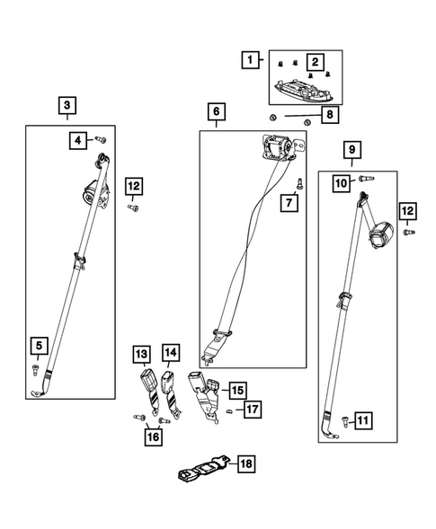 Seat Belts for 2021 Chrysler Voyager #1