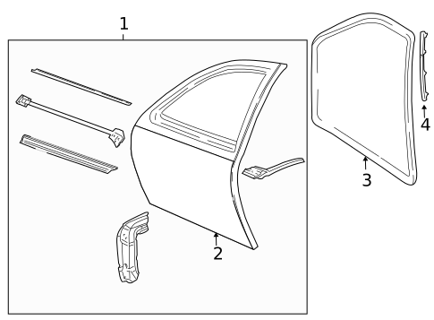 Door & Components for 1995 Chevrolet Cavalier #2