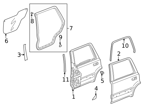 Door & Components for 2001 Honda CR-V #1