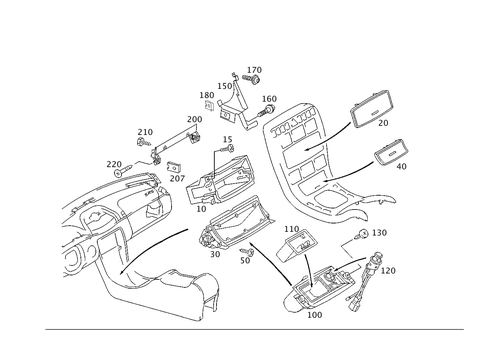 Wood Covering of Instrument Panel Pigeonhole and Ashtray for 2001 Mercedes-Benz CL 55 AMG&reg; #0
