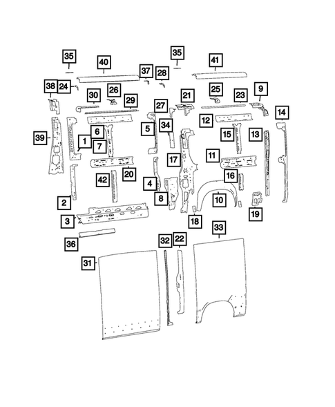 Aperture Panel and Pillar Supports for 2020 Ram ProMaster 1500 #1