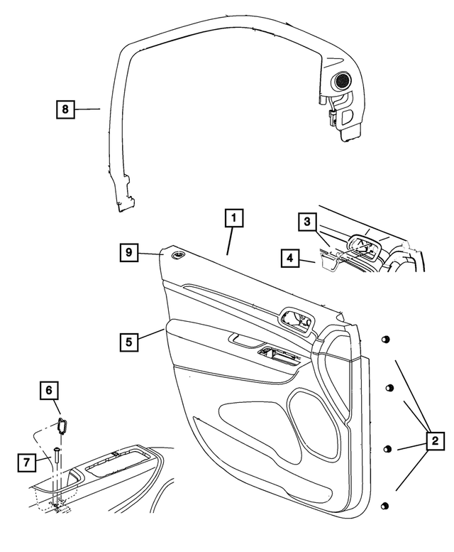 1GS901X9AH - : Front Door Trim Panel, Right for Mopar Image