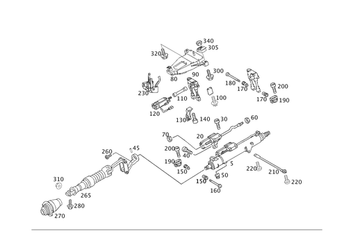 Steering Column Jacket Tube and Steering Shaft, Electrically Adjustable for 2001 Mercedes-Benz C240 #0