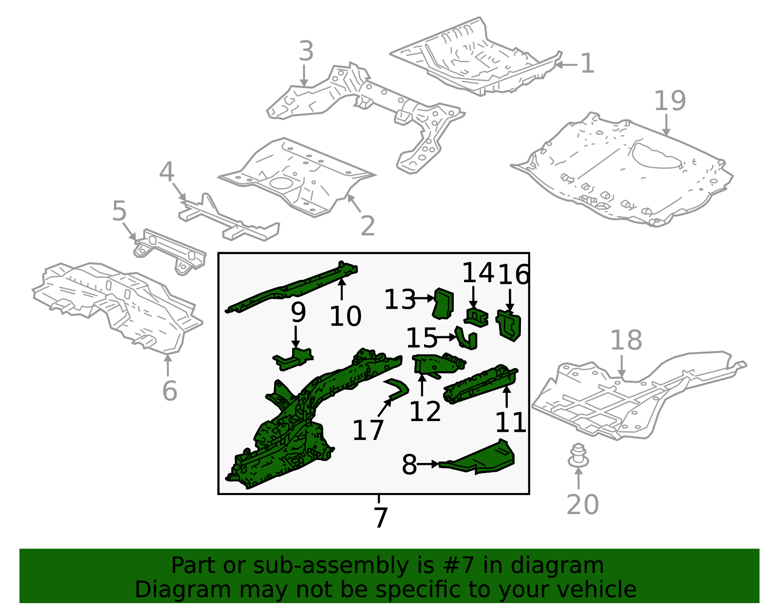 OEM 2023-2025 Honda Accord Frame Side Member Assembly 65610-30A
