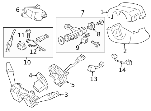 Shroud, Switches & Levers for 2012 Hyundai Genesis #0