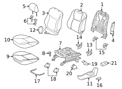 Driver Seat Components for 2017 Toyota Prius V #1