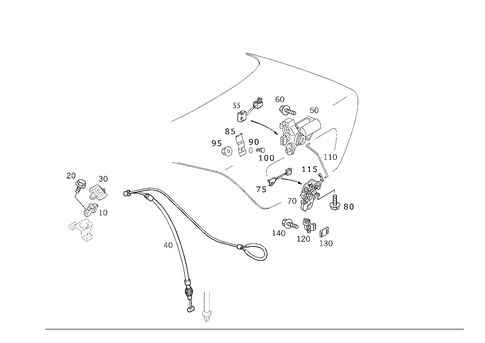 Rear Lid Latch-Type Lock, Rear Lid Attachment Parts for 1999 Mercedes-Benz SLK230 #0