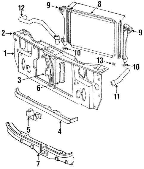 Radiator Support for 1990 Chrysler New Yorker #0