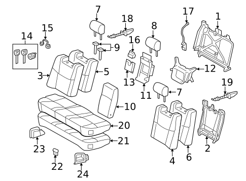 Rear Seat Components for 2007 Toyota Avalon #0