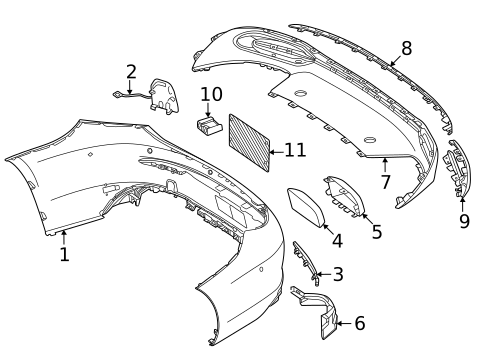 パーツ New PPT PPT3704 Mercedes Type-2 Bumper & Components - Rear for 2024 Mercedes-Benz CLE300