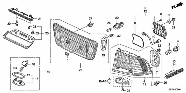 Taillight - License Light for 2008 Acura TL #0