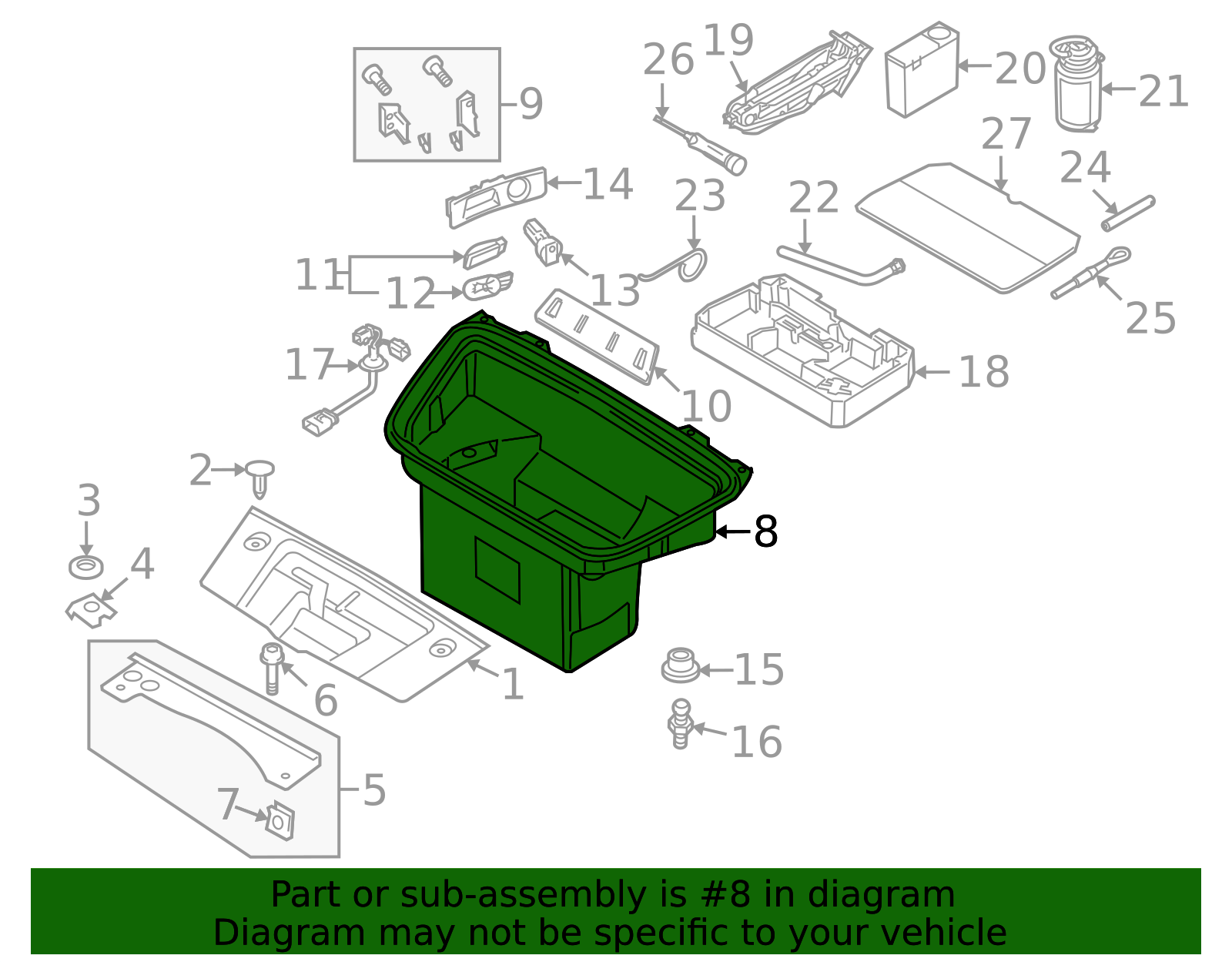 420-863-362-J-1F9 - High-Quality Trunk Floor Storage Box for 2008-2015 ...