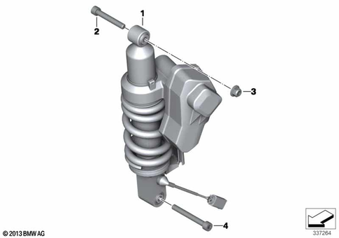 Spring Strut, Mounted Parts for 2010 BMW-Motorrad R 1200 R #1