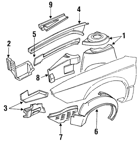 Structural Components & Rails for 1993 Buick Regal #0