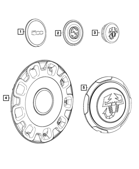 Wheel Covers and Center Caps for 2013 Fiat 500 #0