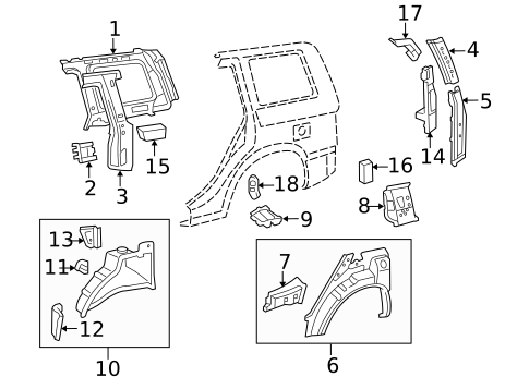 Center Pillar & Rocker for 2006 Toyota Highlander #2