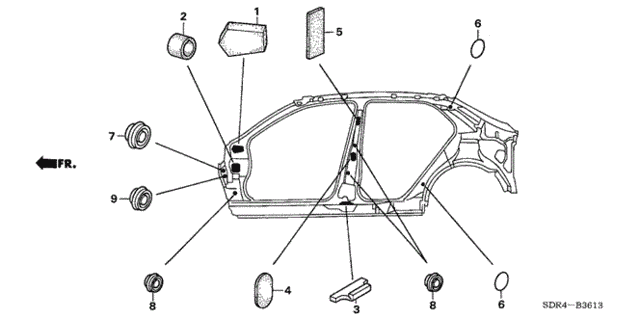 Grommet (Side) for 2007 Honda Accord #0