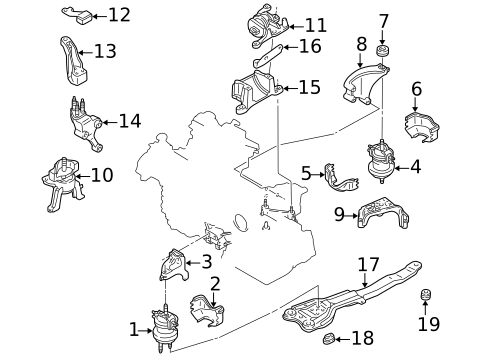Engine & Trans Mounting for 1997 Mazda Millenia #0