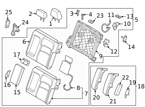 Rear Seat Components for 2023 Nissan ARIYA #0