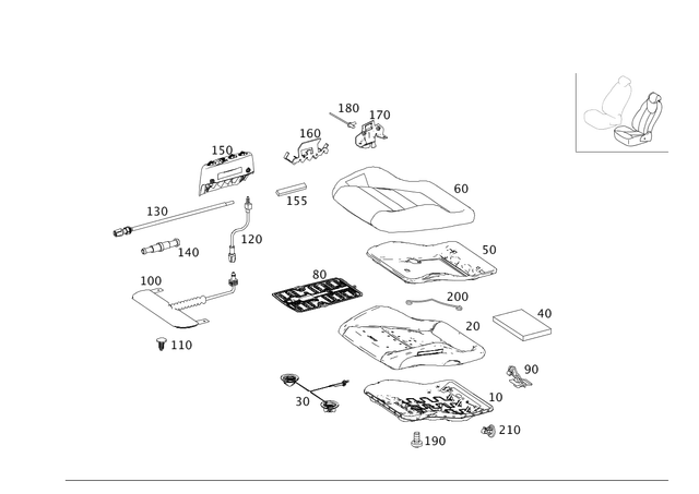 2049106509 - Driver Seat: Outer Cover, Seat Cushion for Mercedes-Benz: C250, C350, C63 AMG, E550 Image image